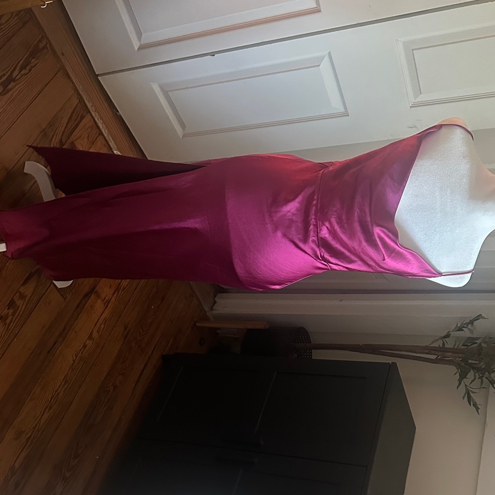 Lioness Fuchsia Satin Long Sleeve Dress